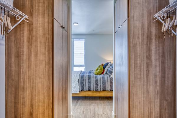 bedroom closet at Cypress Apartments