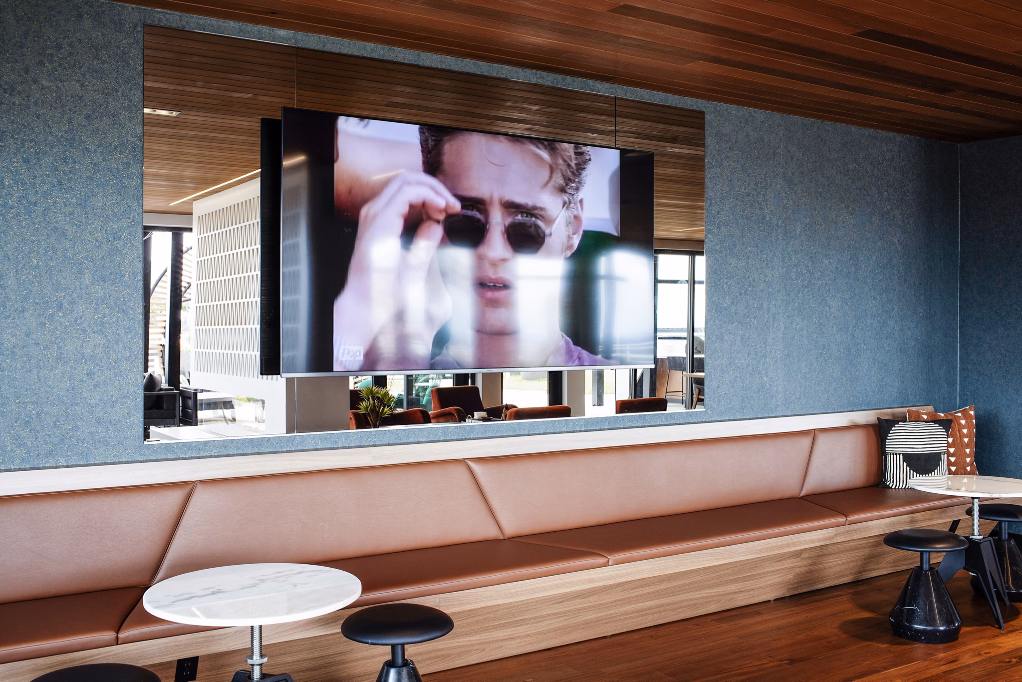 Elegant clubhouse with modern seating and entertainment areas at Cypress Apartments