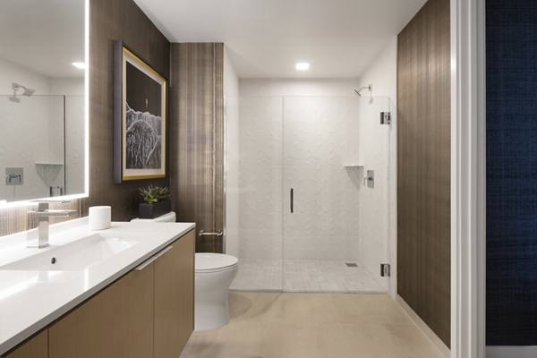 bathroom at 525 Olive Apartments