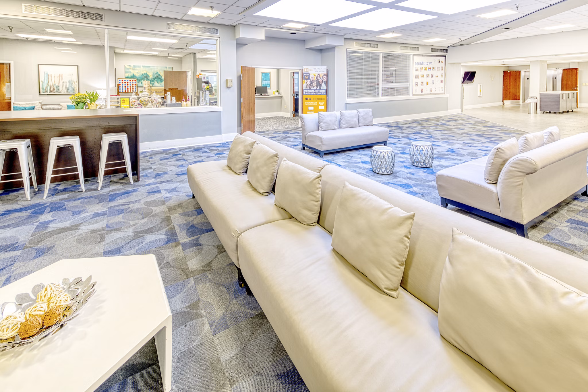 lobby at 100 Midtown Apartments
