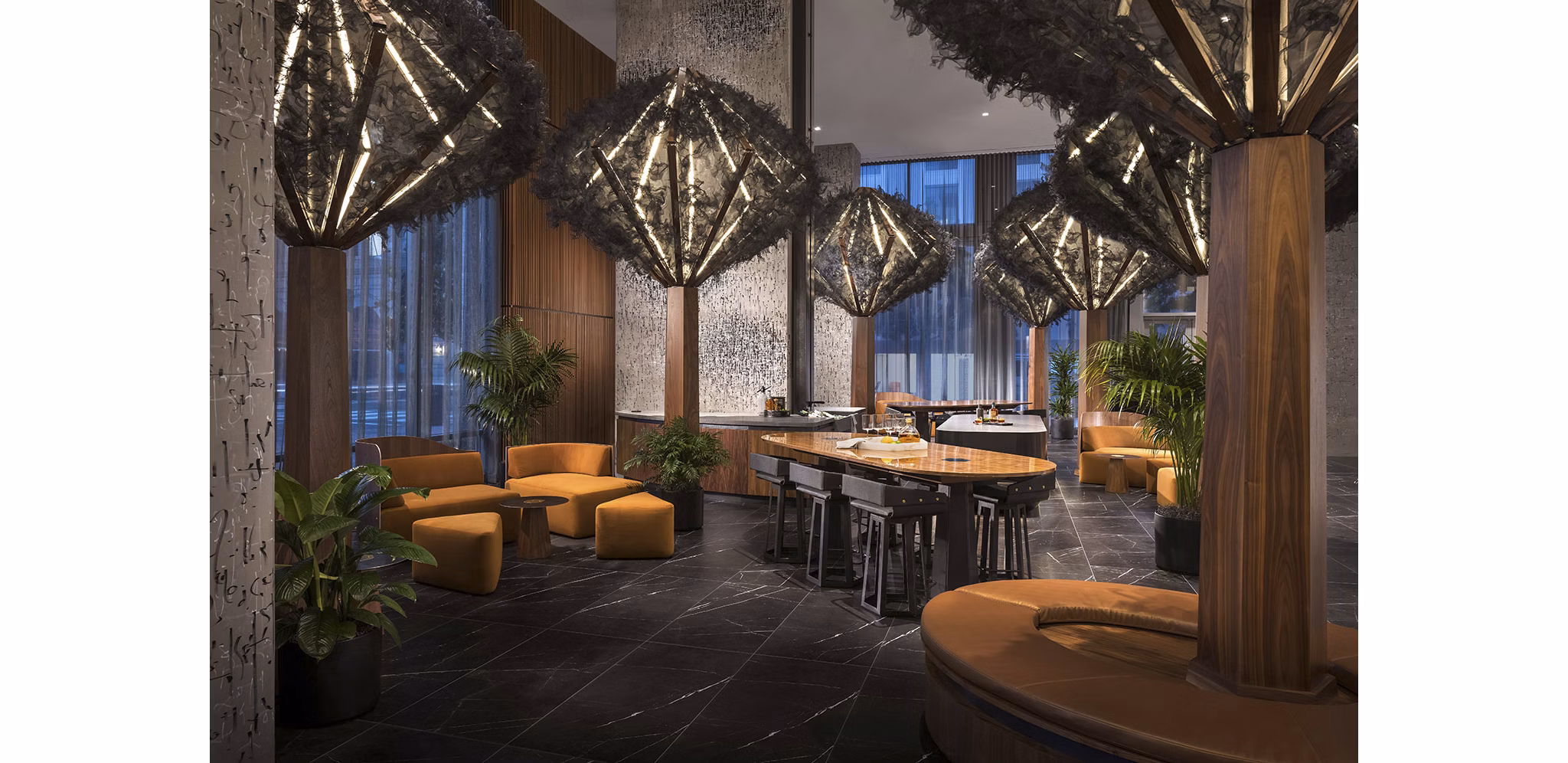 Modern clubhouse with sleek design at Diega Apartments, a luxury living community