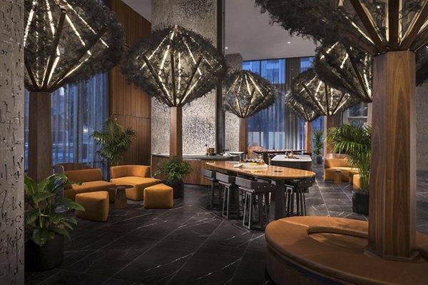 Modern clubhouse with sleek design at Diega Apartments, a luxury living community