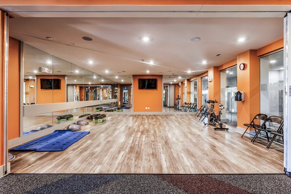 yoga studio at Arista Riverstone Apartments