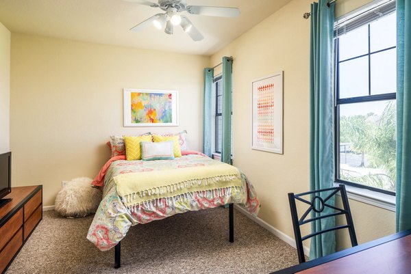 bedroom at The Lofts Apartments