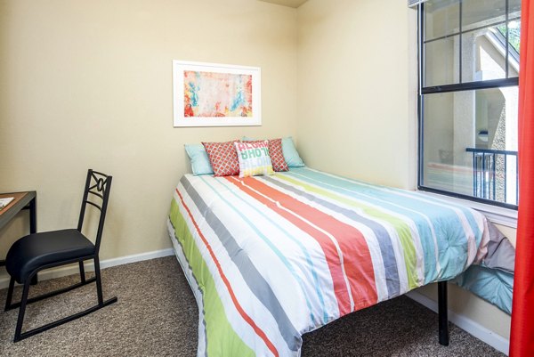 bedroom at The Lofts Apartments