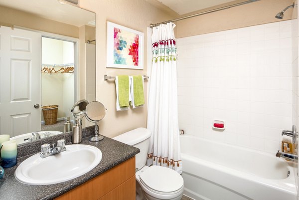 bathroom at The Lofts Apartments