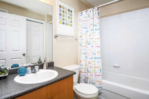bathroom at The Lofts Apartments