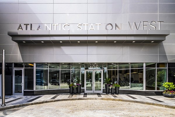 front building exterior at Atlantic Station West Apartments