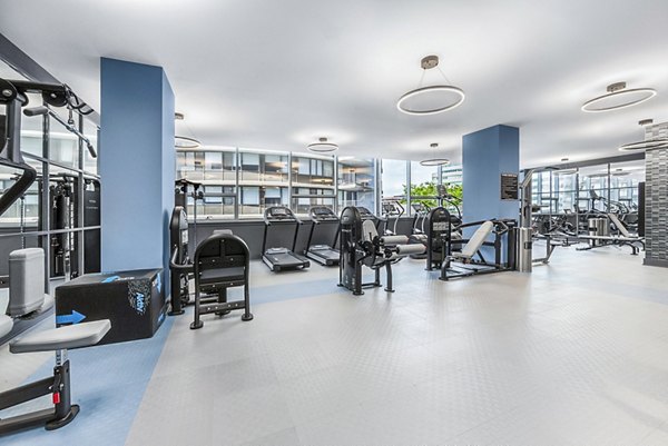 State-of-the-art fitness center equipment at Atlantic Station West Apartments