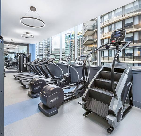 fitness center at Atlantic Station West Apartments