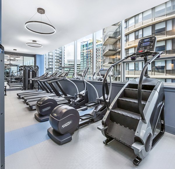 Spacious fitness center with modern equipment at Atlantic Station West Apartments
