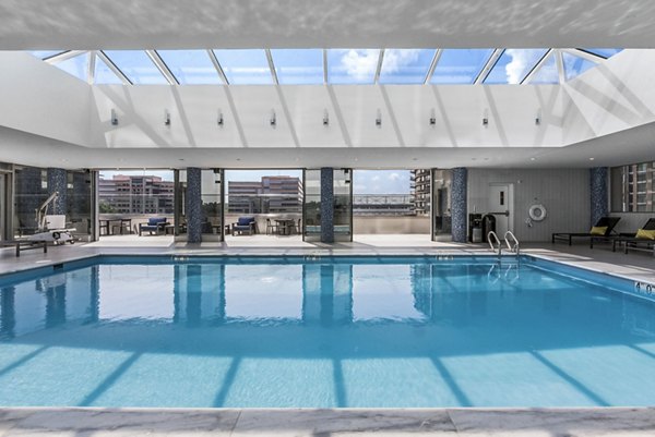 Refreshing pool with lounge seating at Atlantic Station West Apartments