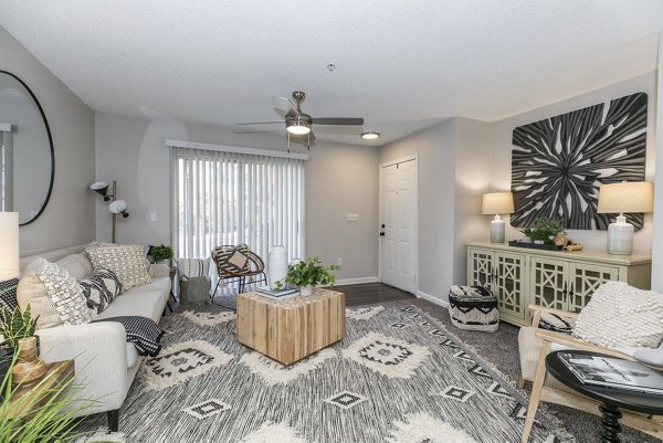 living room at Flats at 1500 Apartments