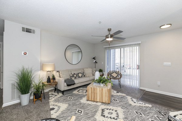 living room at Flats at 1500 Apartments