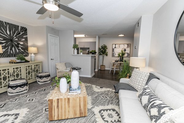 living room at Flats at 1500 Apartments