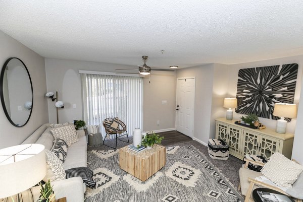 living room at Flats at 1500 Apartments