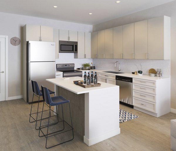 kitchen at The Walcott Hackensack Apartments