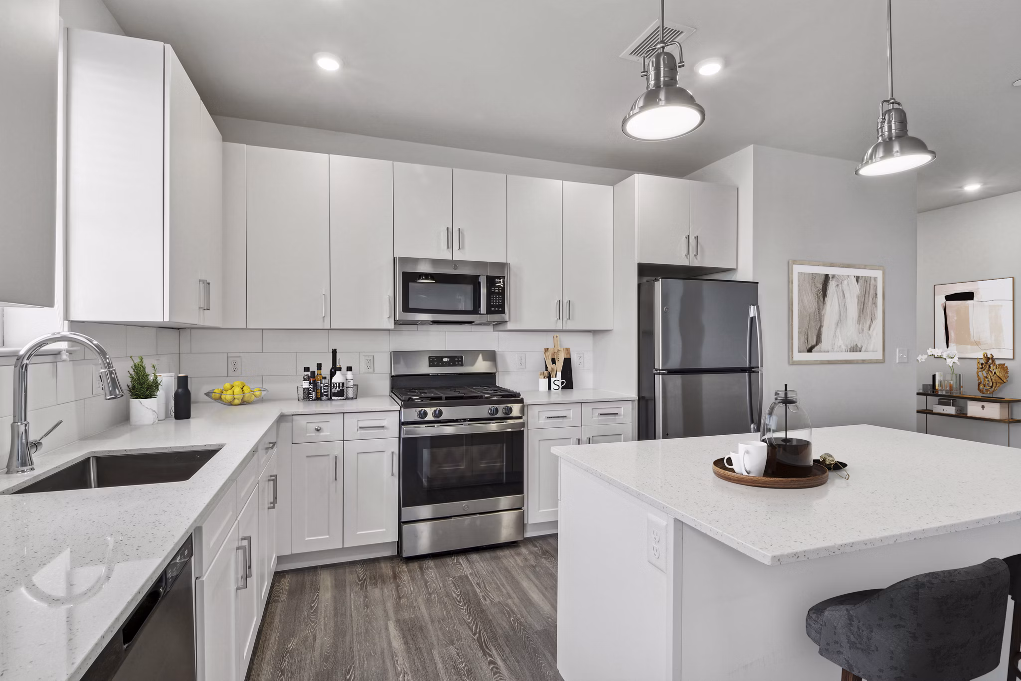 kitchen at The Walcott Hackensack Apartments
