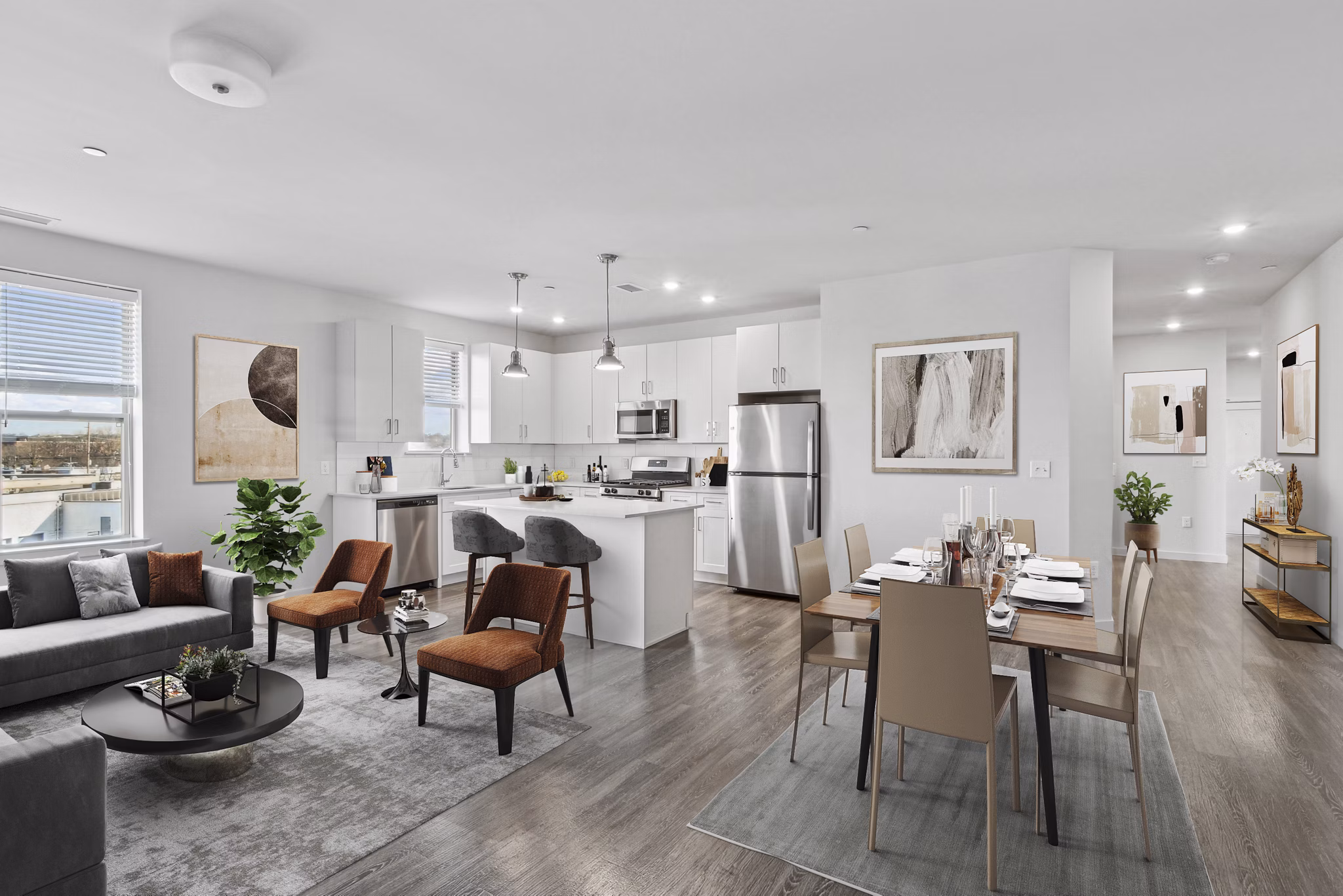 living room at The Walcott Hackensack Apartments