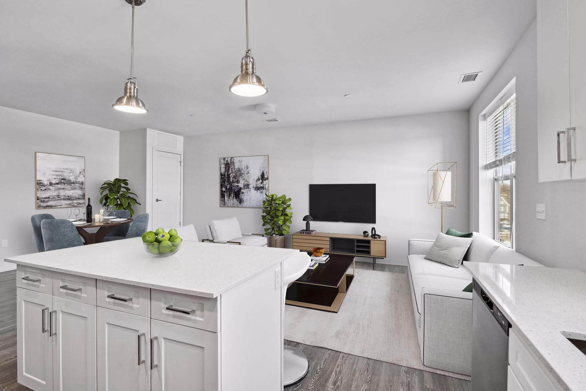 living room at The Walcott Hackensack Apartments