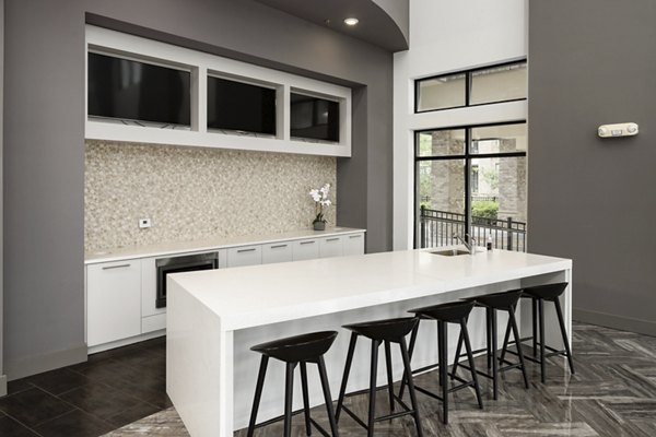 Modern clubhouse with elegant furnishings at Tapestry at Brentwood Town Center Apartments