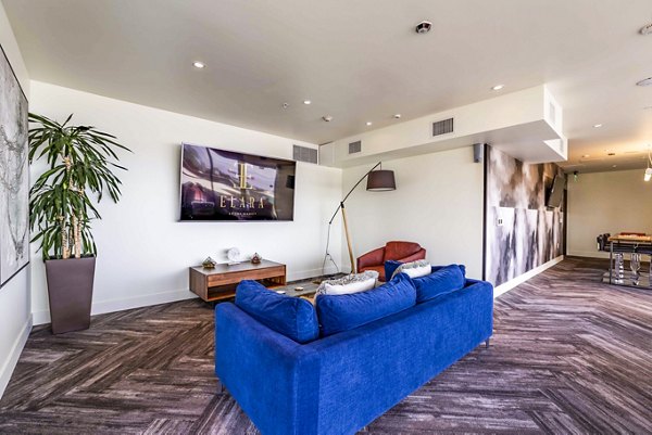 Elegant clubhouse with modern furnishings at Elara at the Market Apartments
