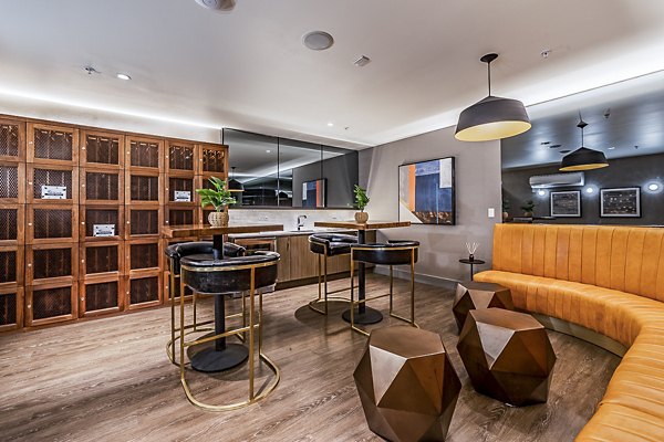 Luxurious clubhouse featuring modern design at Elara at the Market Apartments