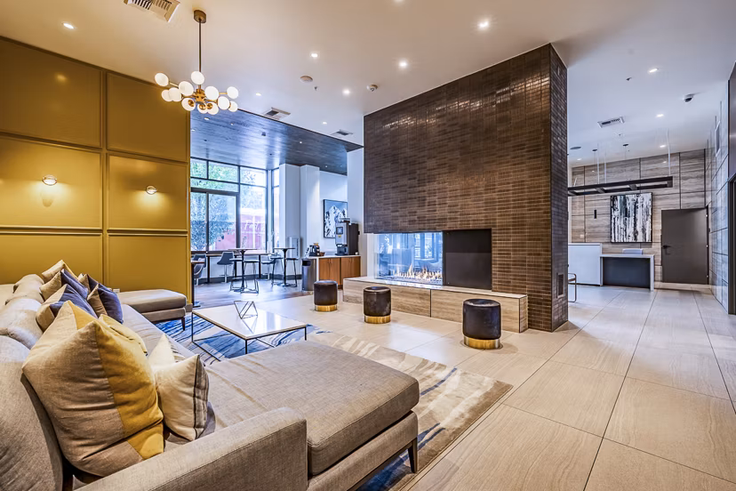 Clubhouse/lounge area featuring modern dÃ©cor at Elara at the Market Apartments