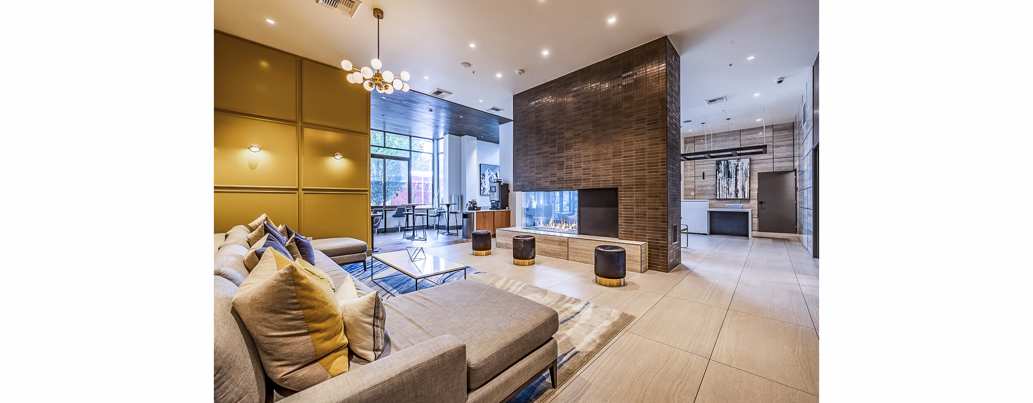 Clubhouse/lounge area featuring modern dÃ©cor at Elara at the Market Apartments