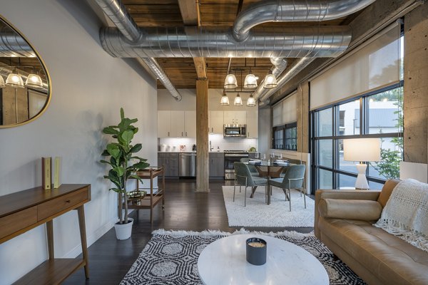 Clubhouse featuring modern decor and cozy seating areas at Bancroft Lofts, offering a luxurious apartment lifestyle