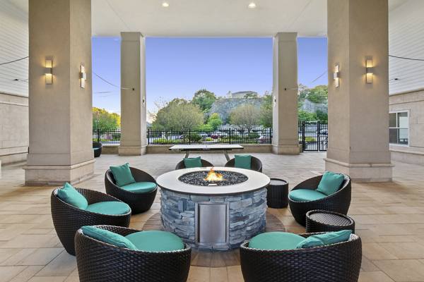 fire pit at Strata Apartments