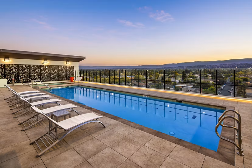 Amenity template: Pristine swimming pool at Highwater Apartments ideal for relaxation