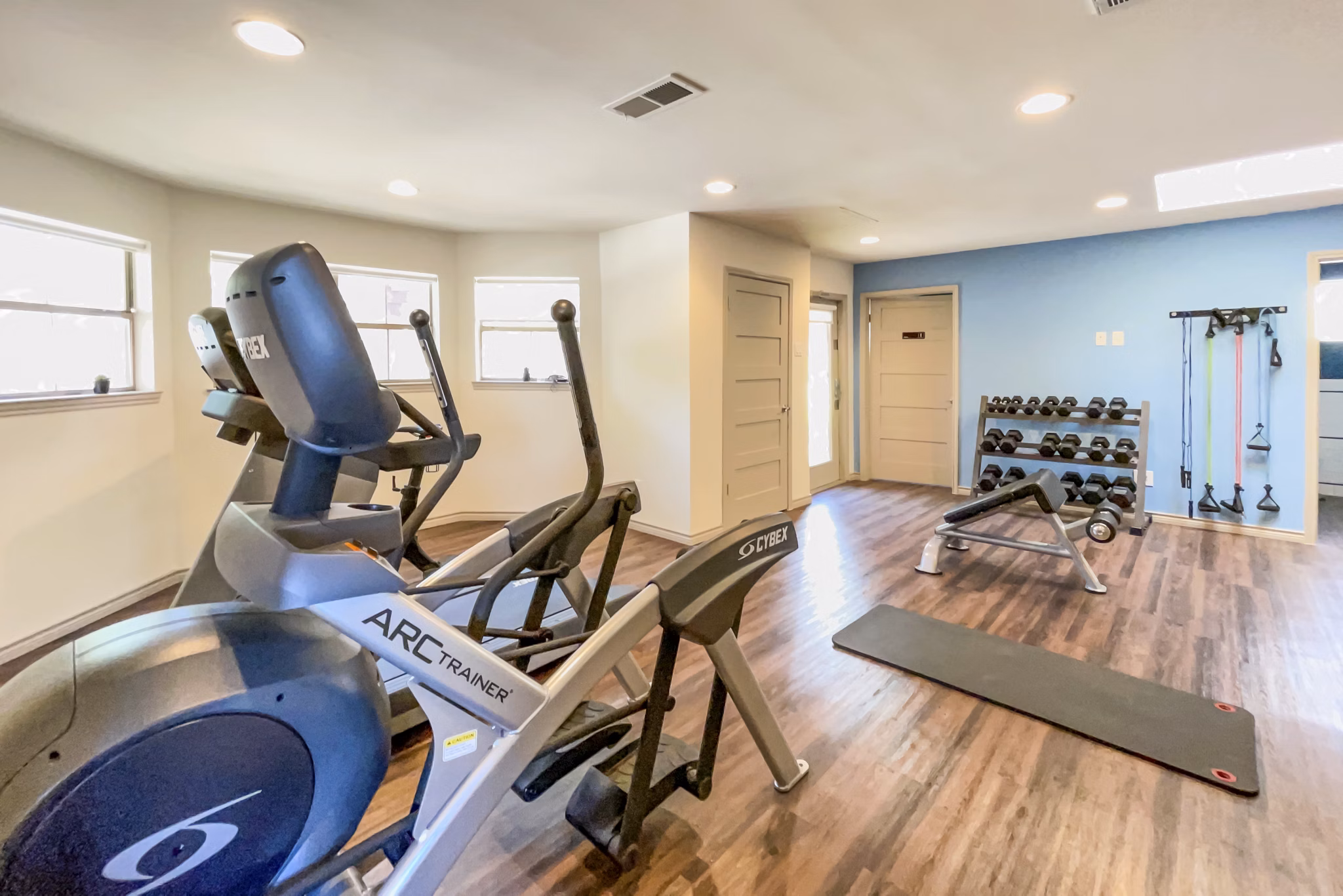 fitness center at Tenison at White Rock Apartments 