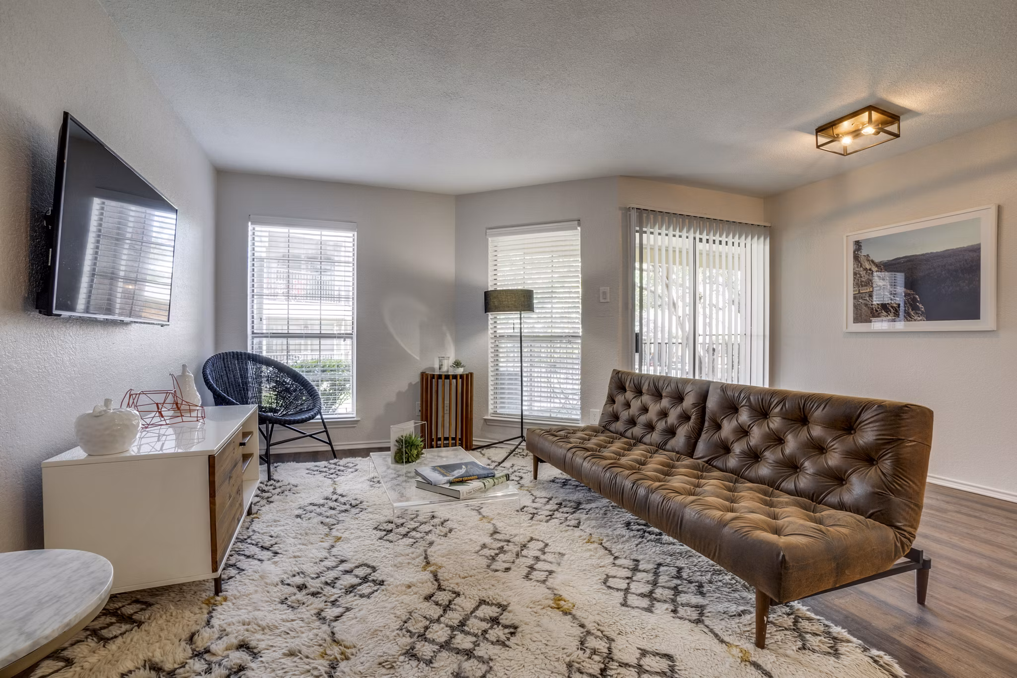 living room at Tenison at White Rock Apartments 