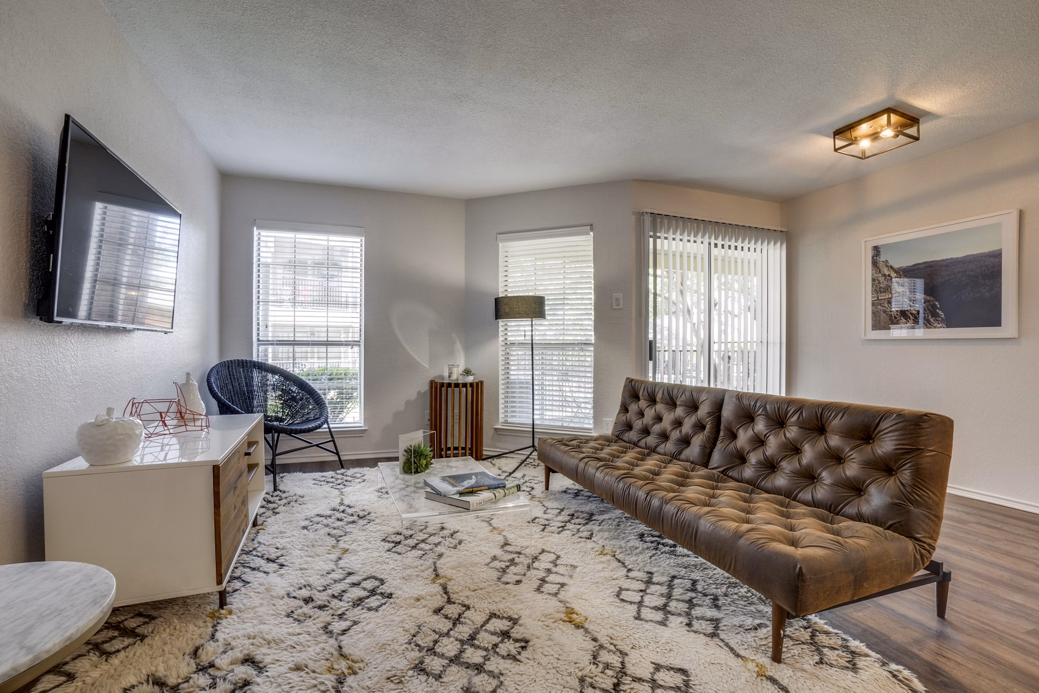 living room at Tenison at White Rock Apartments 