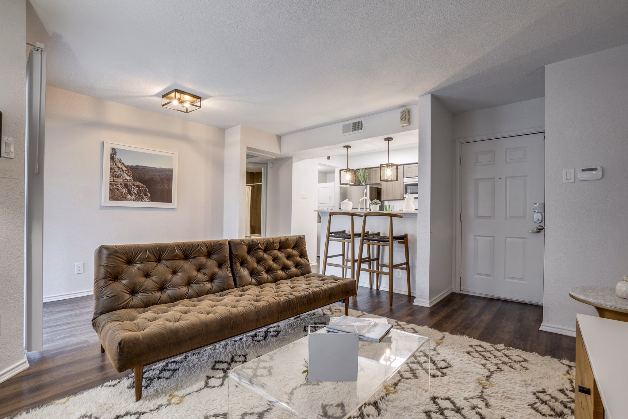 living room at Tenison at White Rock Apartments 