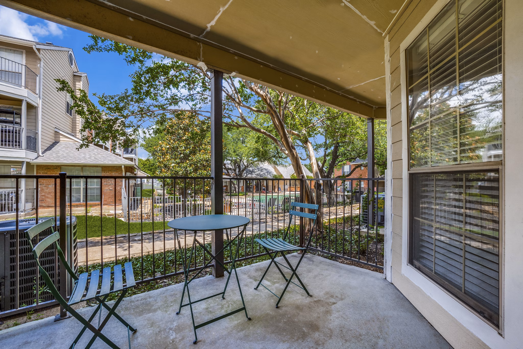 patio at Tenison at White Rock Apartments 