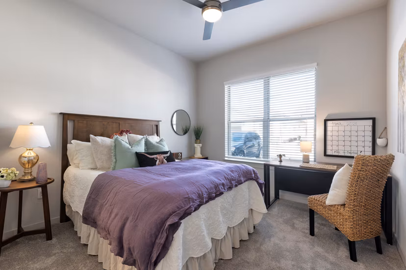 bedroom at Overture River District Apartments
