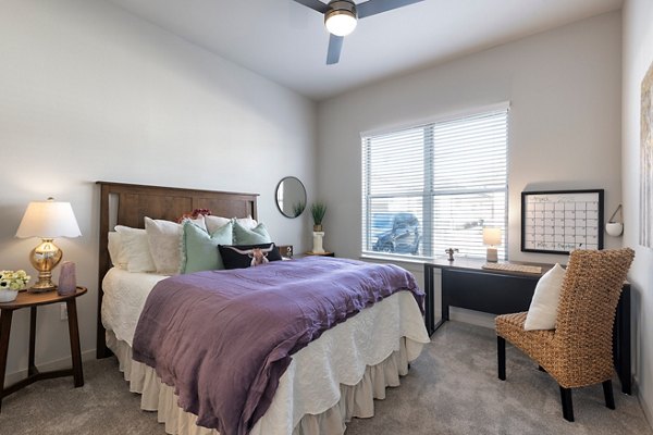 bedroom at Overture River District Apartments