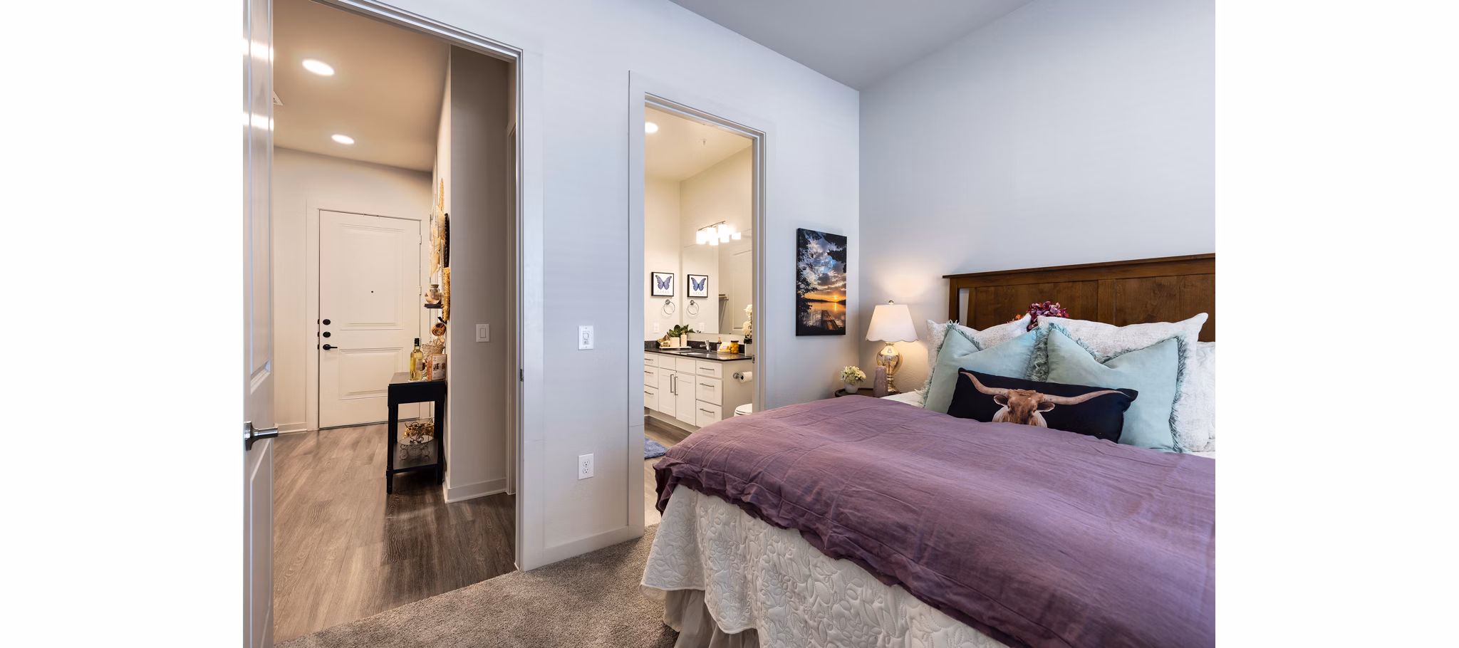 bedroom at Overture River District Apartments