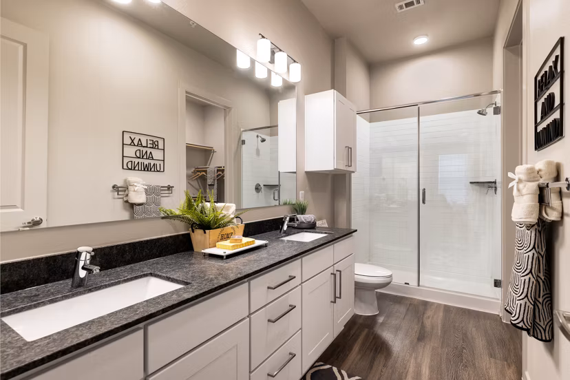 bathroom at Overture River District Apartments