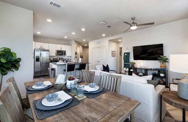 dining room at Overture River District Apartments