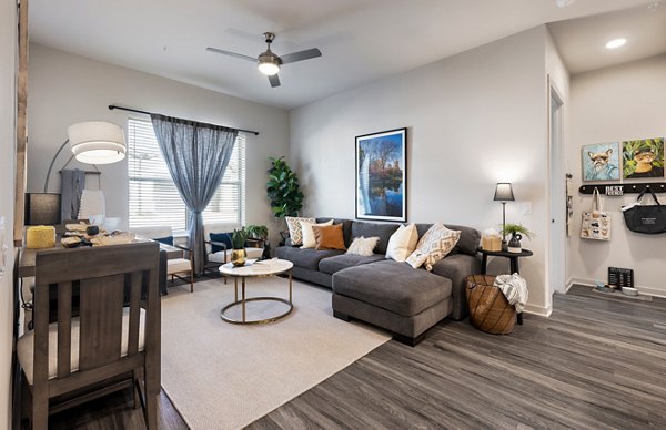 living room at Overture River District Apartments