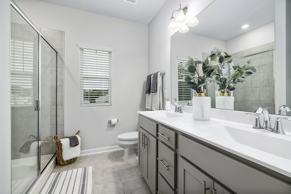 bathroom at Abode at Geneva Apartment Townhomes