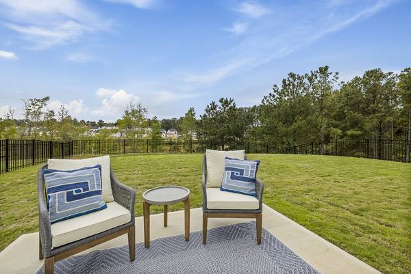 backyard patio at Abode at Geneva Apartment Townhomes