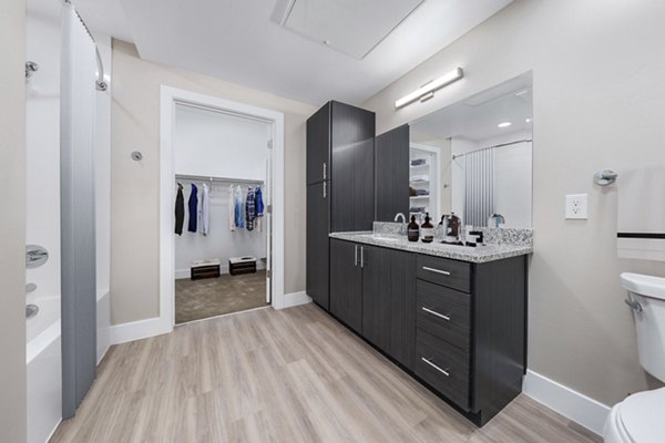 Modern bathroom with sleek fixtures in Album Cooley Station Apartments