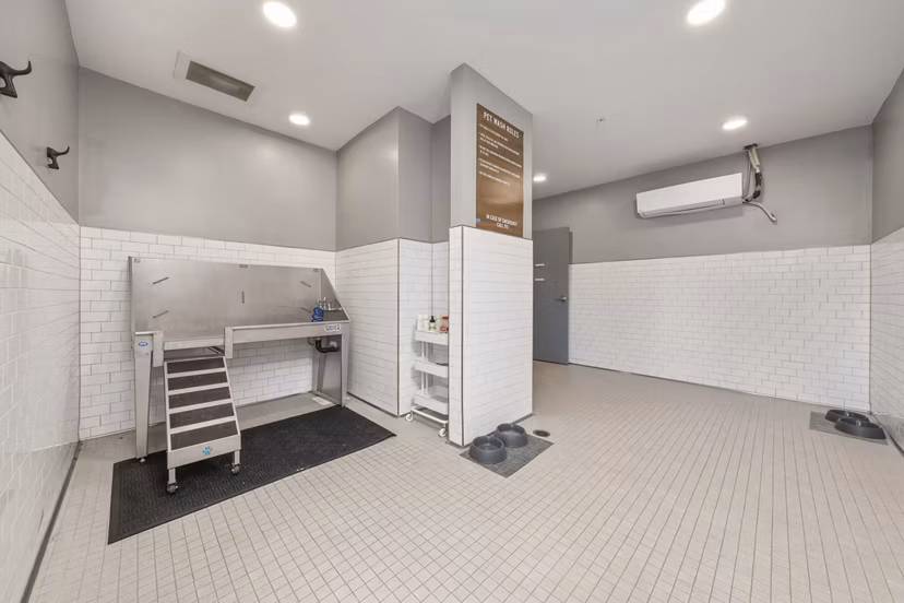 Convenient dog wash station at Album Cooley Station Apartments