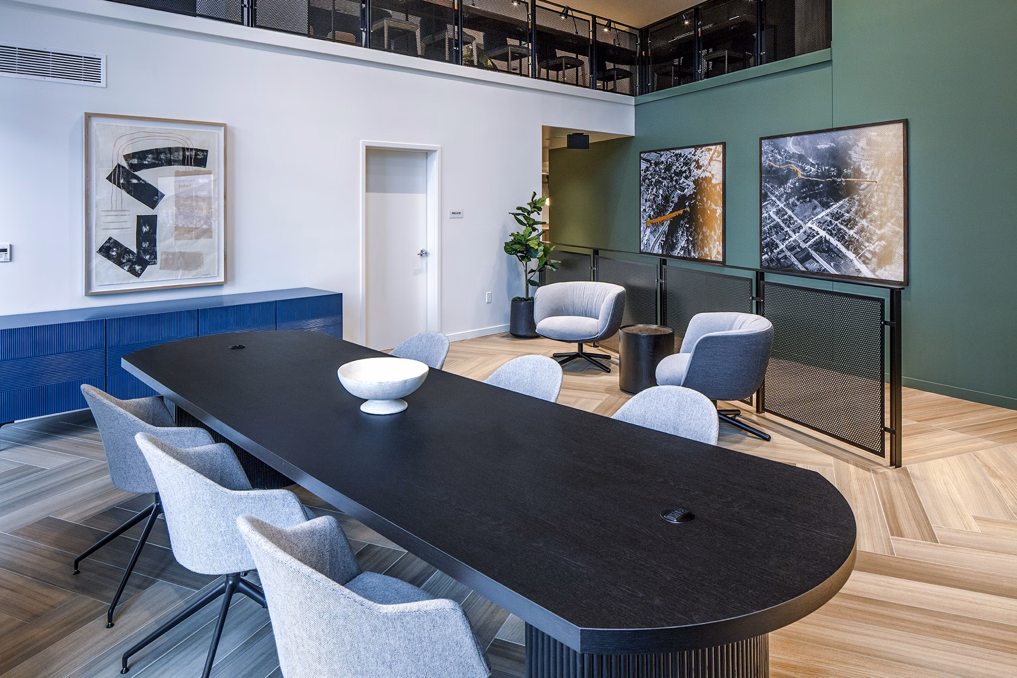 Clubhouse with modern lobby design at Sawbuck Apartments