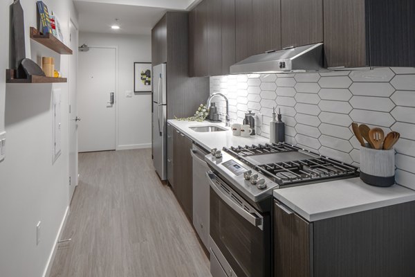 kitchen at Sawbuck Apartments