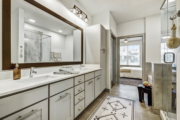 Modern bathroom with sleek fixtures at Laurel Apartment Homes, perfect for luxurious living